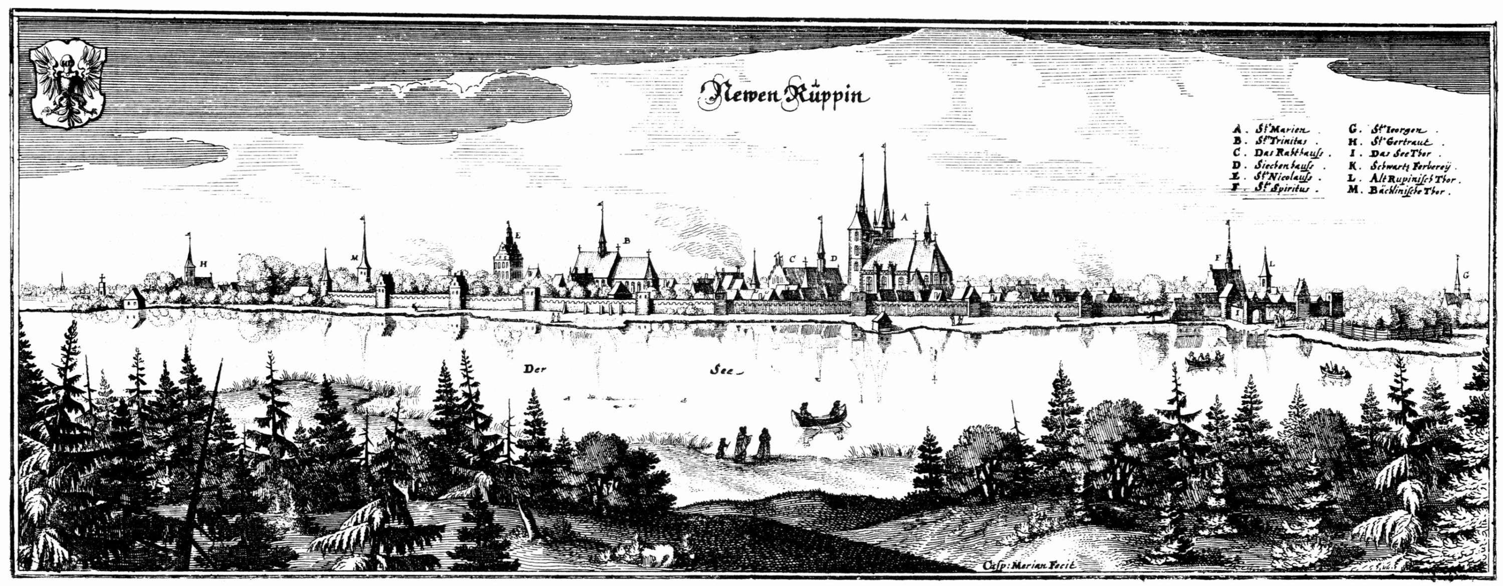 Meriankarte Neuruppin 1652